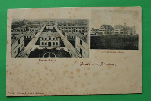 AK Gruss aus Nürnberg / um 1900 / Krankenhaus / Verwaltungsgebäude Architektur